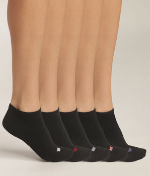 Pack de 5 pares de calcetines negros de algodón para mujer con pastillas EcoDim