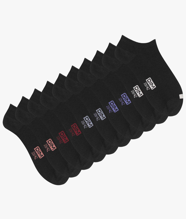 DIM Pack de 5 pares de calcetines negros de algodón para hombre con etiquetas EcoDim