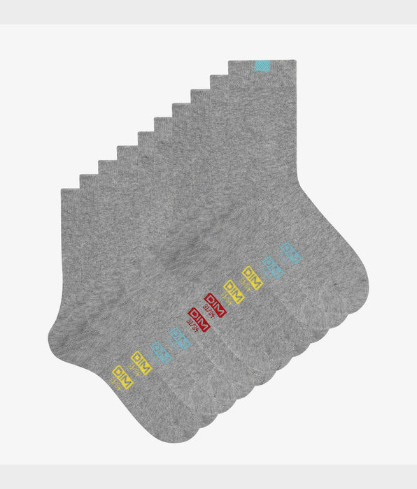 DIM Pack de 5 pares de calcetines infantiles de algodón gris EcoDim