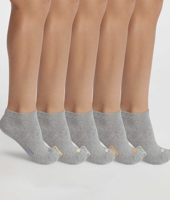 DIM Pack de 5 pares de calcetines unisex de algodón gris con etiquetas EcoDim