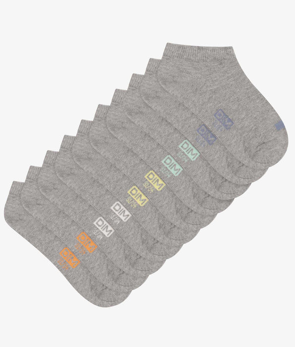 DIM Pack de 5 pares de calcetines unisex de algodón gris con etiquetas EcoDim