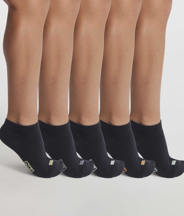 DIM Pack de 5 pares de calcetines unisex de algodón azul marino con etiquetas EcoDim