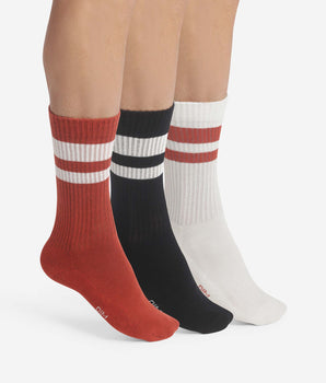 Pack de 3 pares de calcetines de algodón rojo EcoDim Sport para hombre