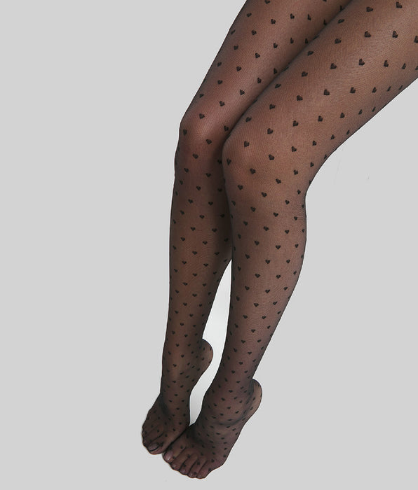 DIM Pantis transparentes de mujer con corazones Negros 19D Dim Style