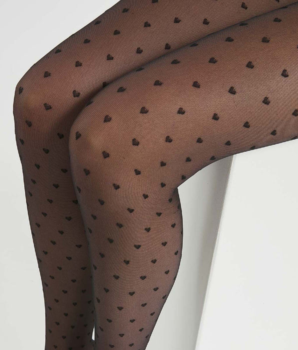 DIM Pantis transparentes de mujer con corazones Negros 19D Dim Style