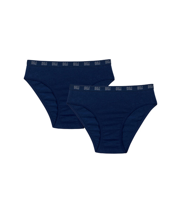 DIM Pack de 2 bragas de niña en algodón bio Azul Marino Dim Skin Care