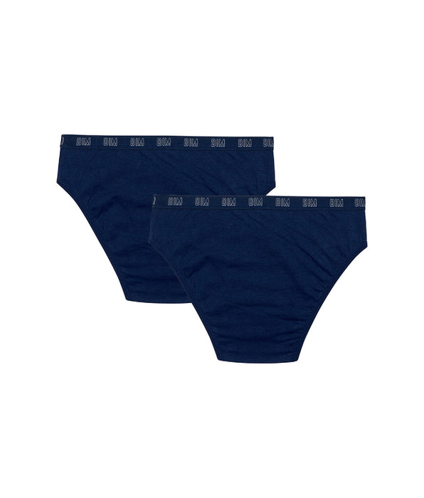 DIM Pack de 2 bragas de niña en algodón bio Azul Marino Dim Skin Care
