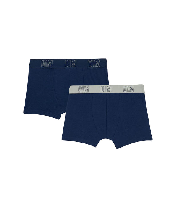 DIM Pack de 2 bóxer de chico en algodón bio Azul Marino Dim Skin Care