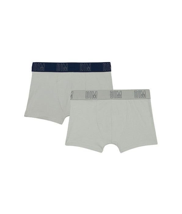 DIM Pack de 2 bóxer de niño en algodón bio Gris Azul Dim Skin Care