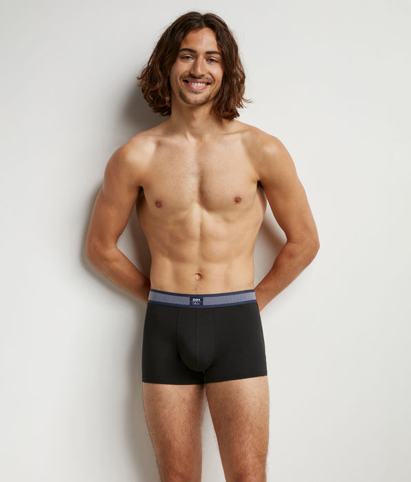 DIM Bóxer de hombre en algodón modal con cintura a rayas Negro Dim Smart