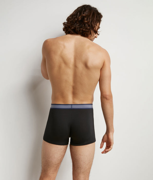 DIM Bóxer de hombre en algodón modal con cintura a rayas Negro Dim Smart