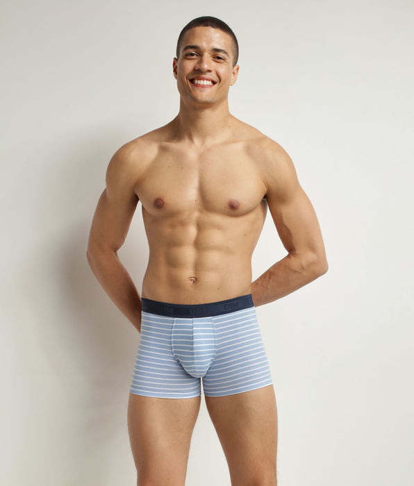 DIM Bóxer de hombre de algodón elástico azul con rayas Dim Fancy