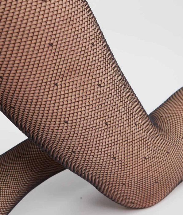 DIM Pantis de mujer en gasa con lunares y aberturas sexy Negro Dim Style