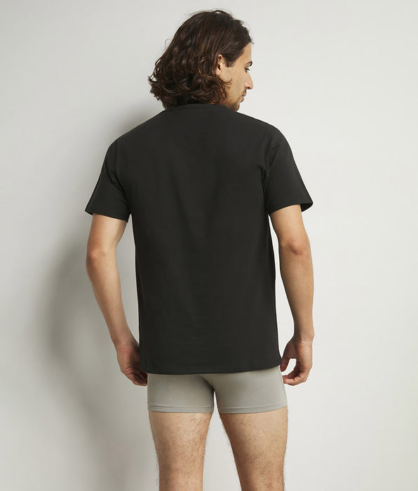 DIM Pack de 2 camisetas de hombre termorreguladoras en algodón Negro cuello en V Dim Sport