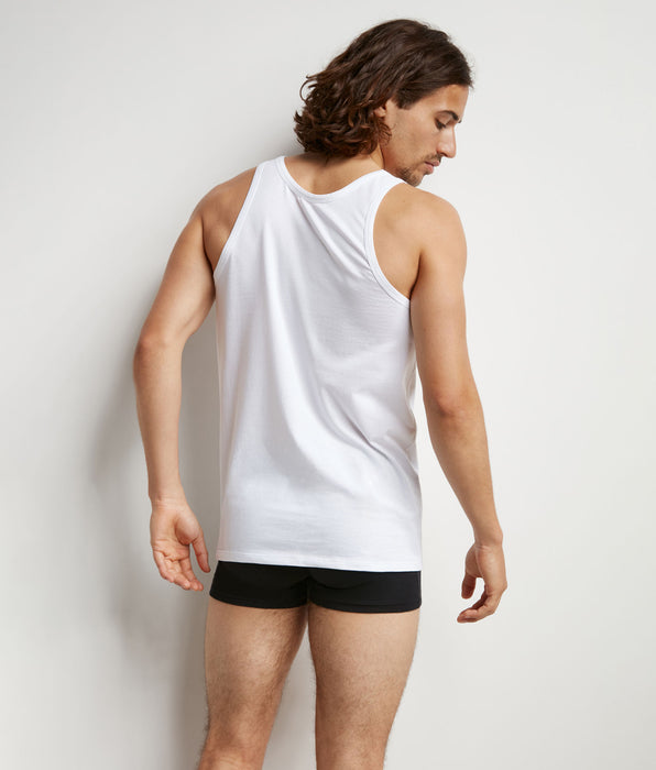 DIM Pack de 2 camisetas de tirantes de hombre termorreguladoras en algodón Blanco Dim Sport