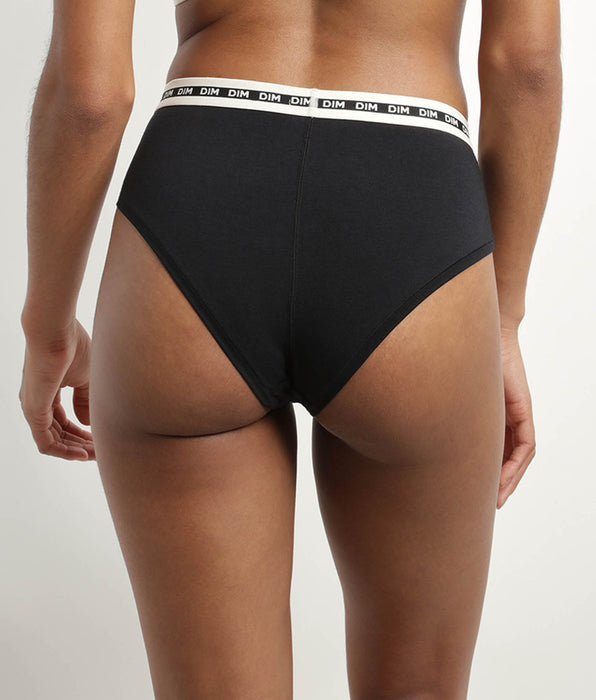 DIM Culotte de algodón modal Negro con cintura contrastada Dim Icon Essentiel