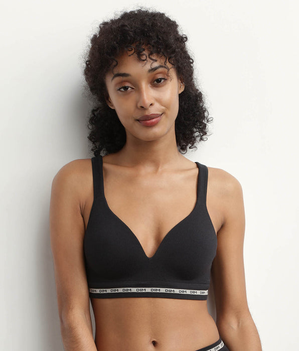 DIM Sujetador de canalé negro sin aros ni costuras Dim Icon Seamless