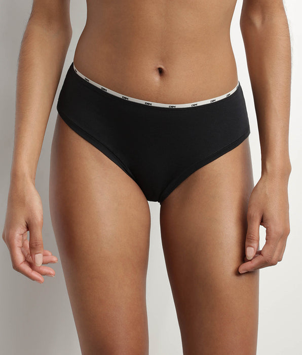 DIM Braguita de mujer de algodón elástico Negra Dim Icon Essentiel