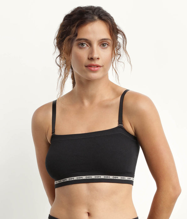 DIM Sujetador tipo top de algodón modal polyamide Negro Dim Icons Seamless