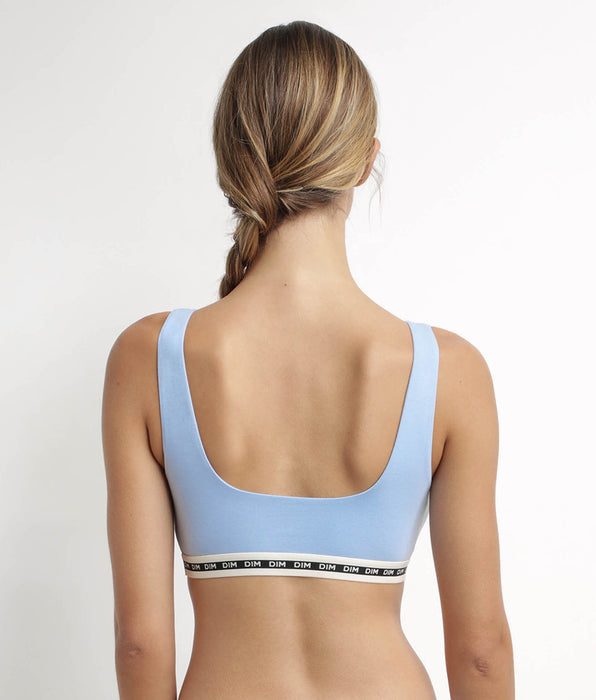 DIM Sujetador de mujer de algodón modal Bleu Azur Dim Icons Essentiel
