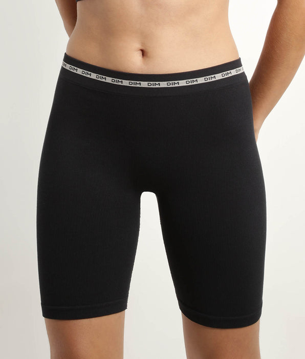 DIM Ciclista de mujer en canalé de microfibra Negro Dim Icons Seamless