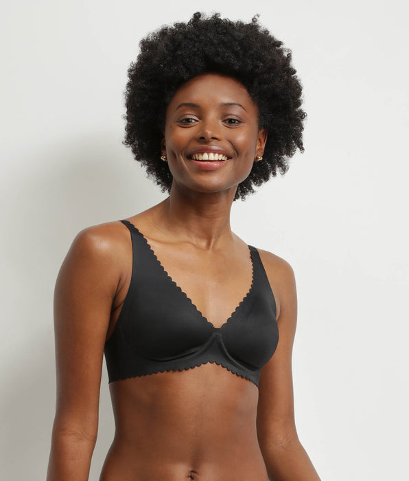 DIM Sujetador triangular halter con aros de microfibra negro Dim Body Touch