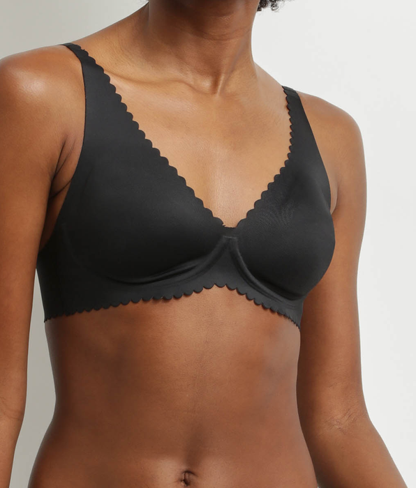 DIM Sujetador triangular halter con aros de microfibra negro Dim Body Touch