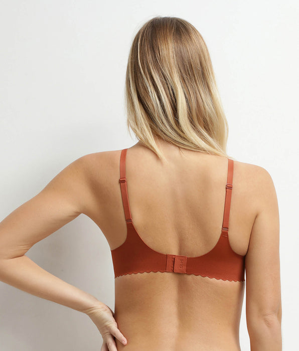 DIM Sujetador con relleno y aros de microfibra marrón Body Touch