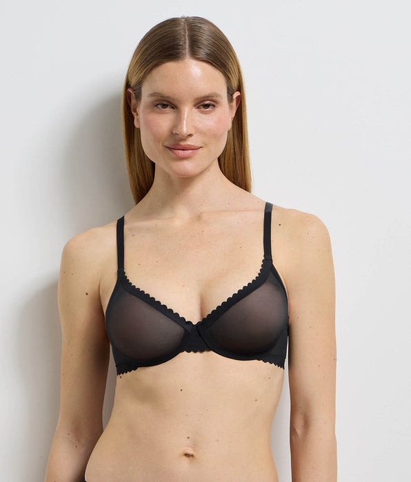 DIM Sujetador balconette de tul negro Dim Body Touch Cheeky