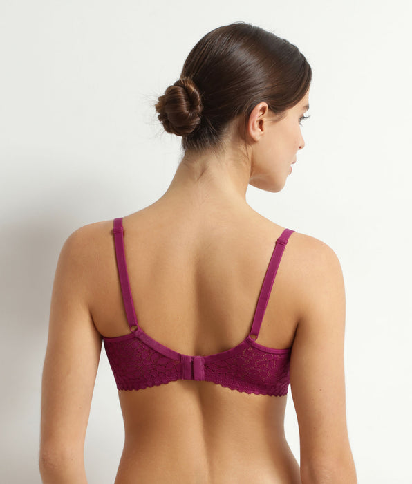 DIM Sujetador sin aros de encaje floral frutos rojos Daily Dentelle