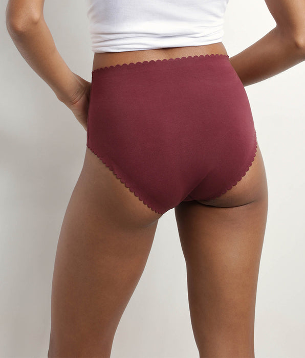 DIM Pack de 2 braguitas altas de algodón elástico Rosa y Burdeos Body Touch Easy