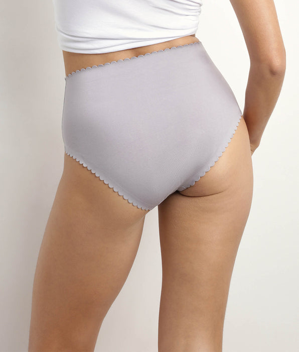 DIM Pack de 2 braguitas altas de algodón elástico Blanco y Gris Body Touch Easy