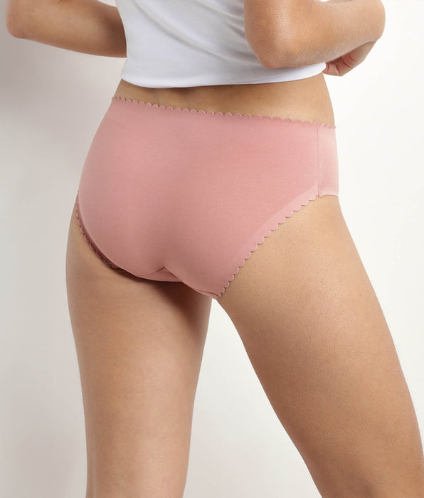 DIM Pack de 2 braguitas de mujer de algodón elástico Rosa y Burdeos Body Touch Easy