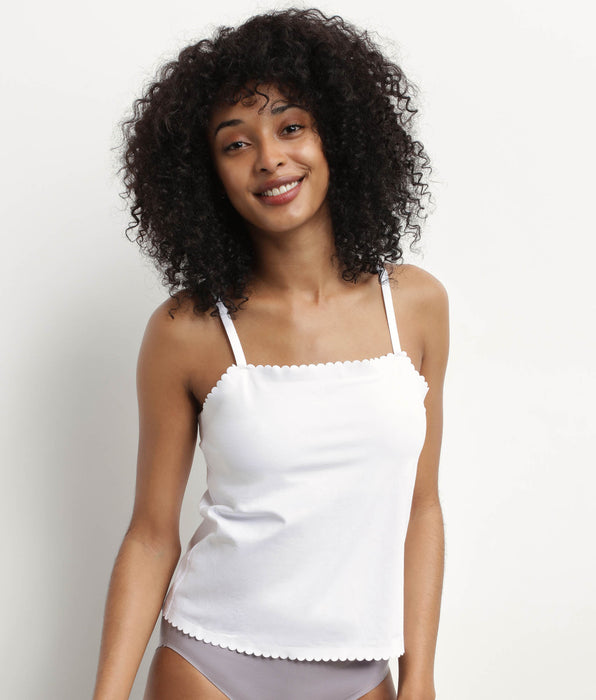 DIM Camiseta de algodón elástico Blanco sin costuras Body Touch Easy