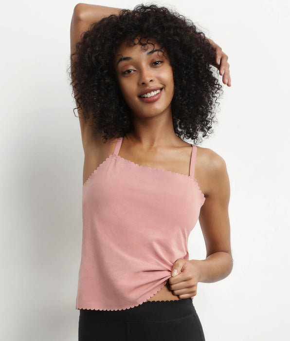 DIM Camiseta de algodón elástico sin costuras Rosa Body Touch Easy