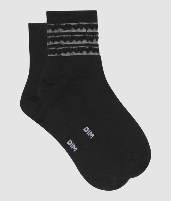 DIM Pack de 2 pares de calcetines de mujer de microfibra negros con corazones Dim Skin