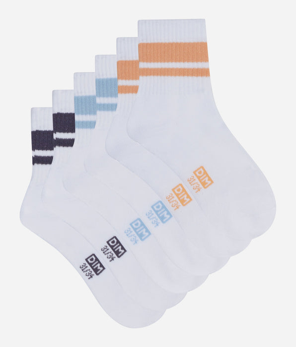 DIM Pack de 3 pares de calcetines infantiles Azul Melocotón Dim Sport