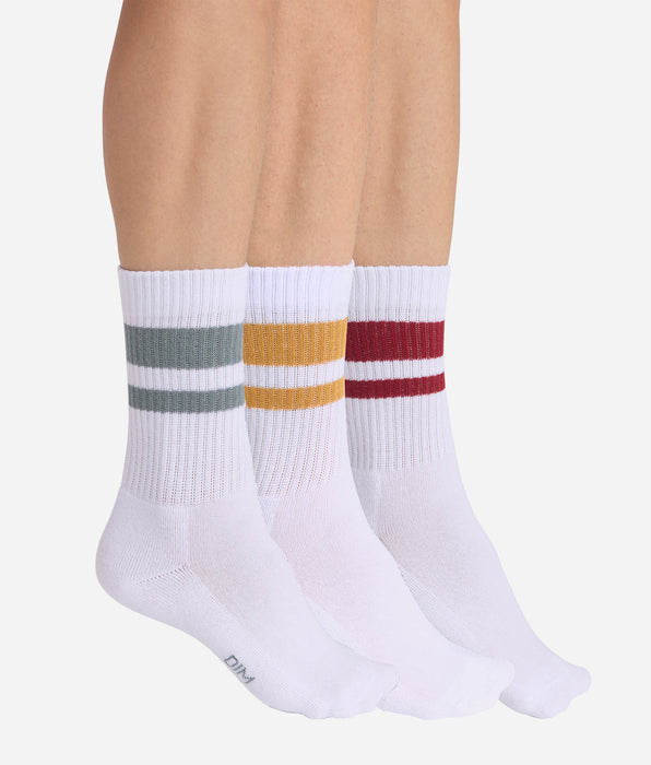 DIM Pack de 3 calcetines infantiles unisex de algodón EcoDIM Sport