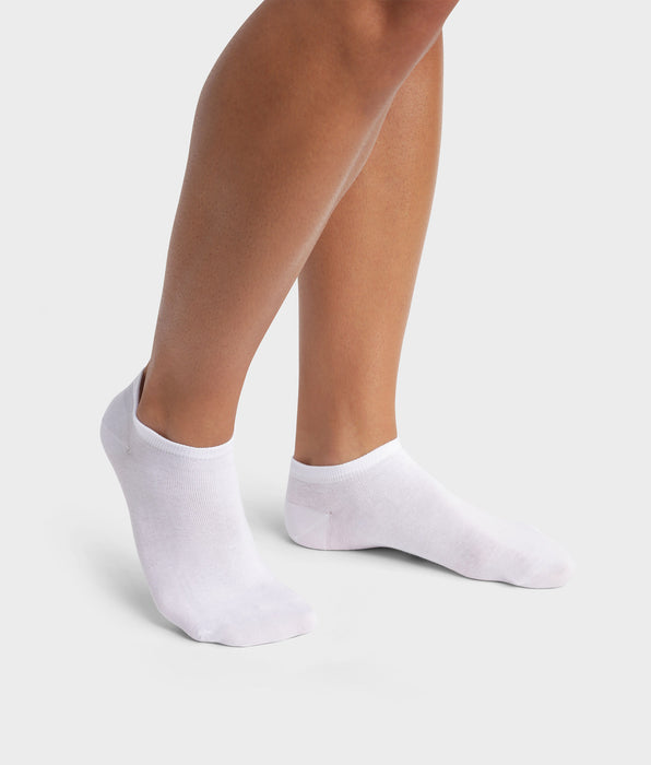 DIM Pack de 2 pares de calcetines bajos de hombre de algodón orgánico Blanco Dim Good