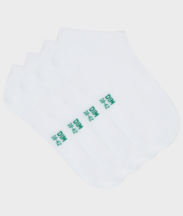 DIM Pack de 2 pares de calcetines bajos de hombre de algodón orgánico Blanco Dim Good
