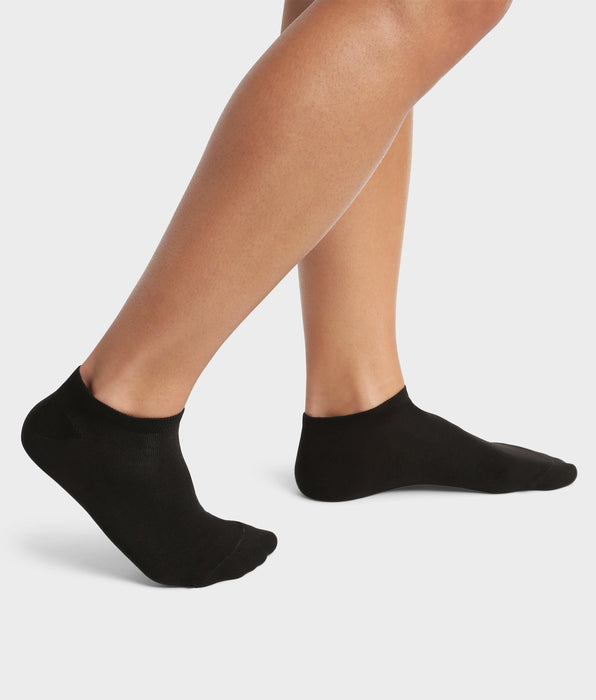 DIM Pack de 2 pares de calcetines bajos de hombre de algodón orgánico Negro Dim Good