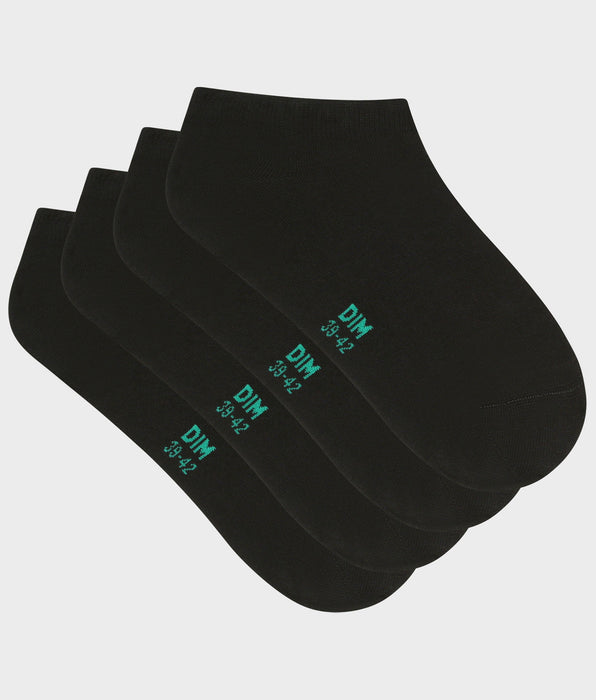 DIM Pack de 2 pares de calcetines bajos de hombre de algodón orgánico Negro Dim Good