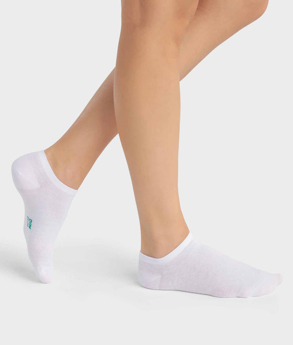 DIM Pack de 2 pares de pinquis de algodón orgánico Blanco Dim Good