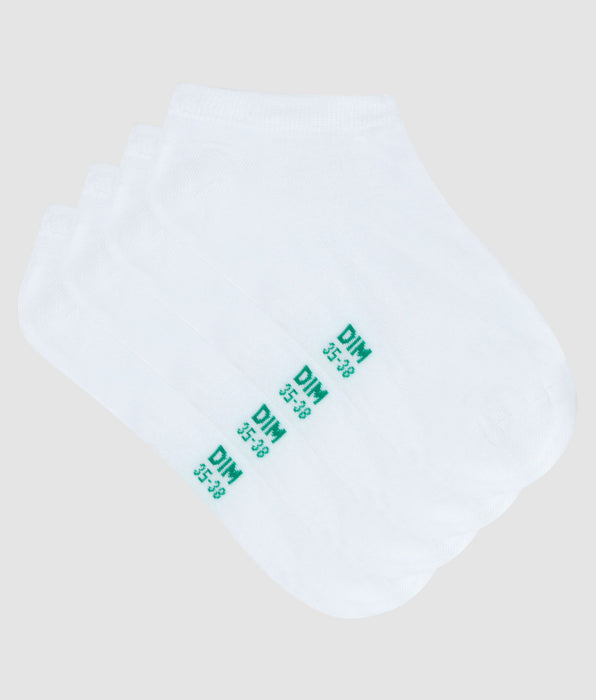 DIM Pack de 2 pares de pinquis de algodón orgánico Blanco Dim Good