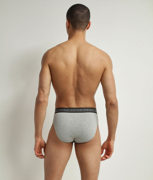 DIM Pack de 2 slips de hombre de algodón orgánico certificado Negro y Gris Perla Dim Good