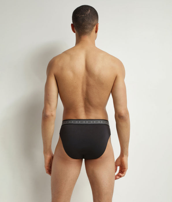 DIM Pack de 3 slips de hombre de algodón orgánico Negro y Gris Perla Dim Good