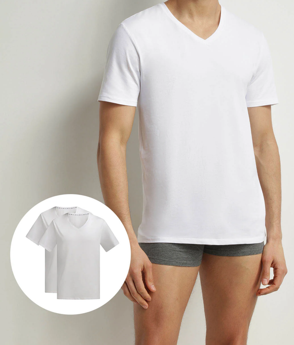 DIM Pack de 2 camisetas de hombre de manga corta de algodón orgánico Blanco Dim Good