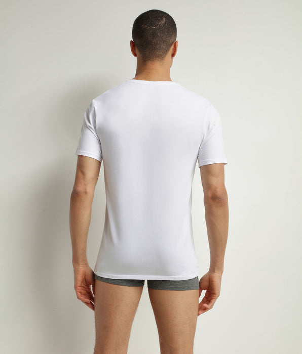 DIM Pack de 2 camisetas de hombre de manga corta de algodón orgánico Blanco Dim Good
