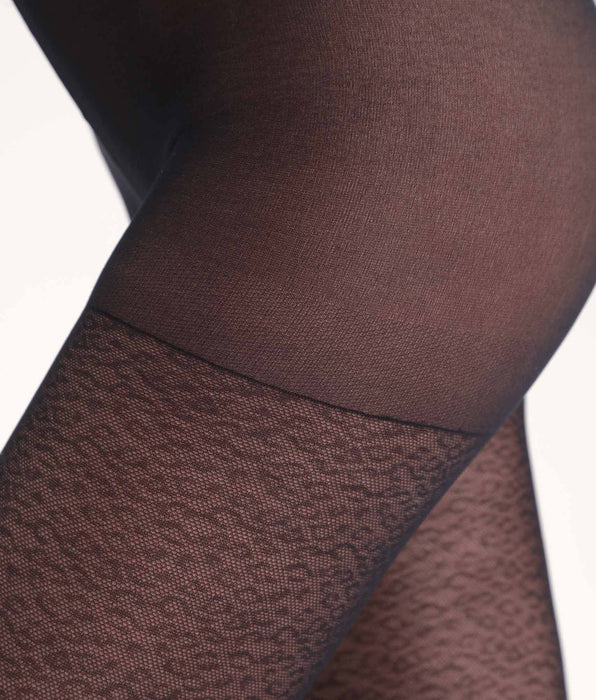 DIM Pantis negras con estampado de leopardo Dim Style
