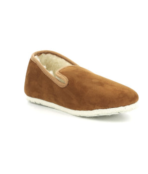 Pantuflas camel y blanco roto para hombre